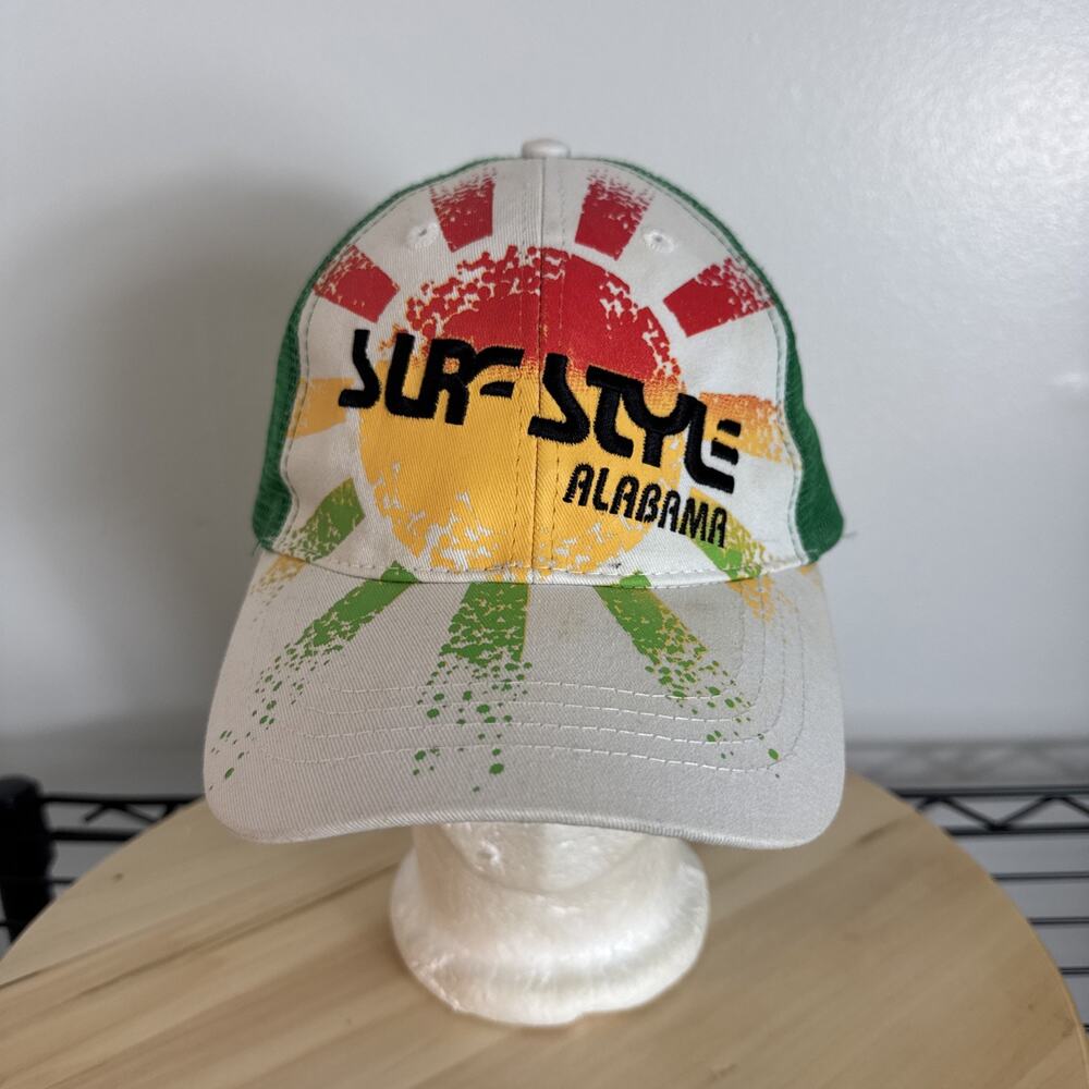 Surf Style Alabama Meshback Trucker Hat Cap Adjustable Green 80s Style